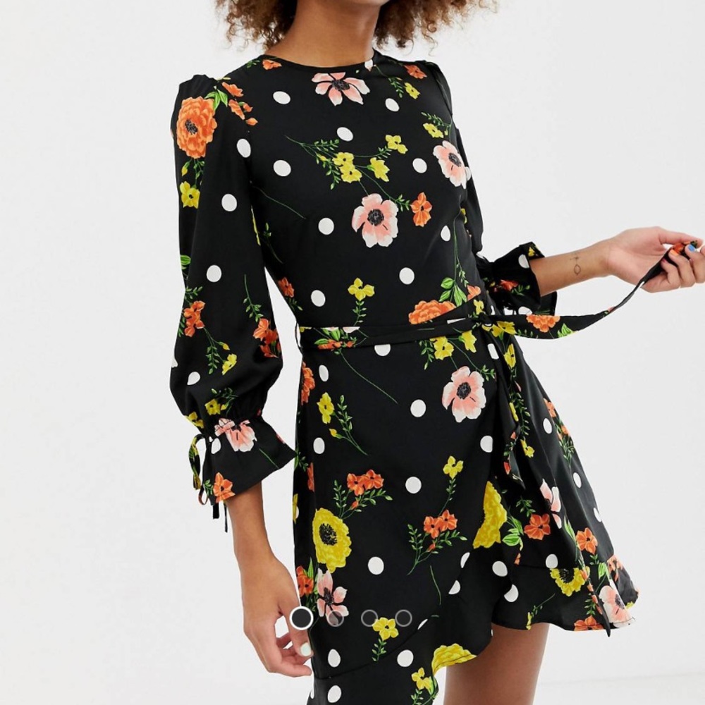 ASOS floral polka dot dress